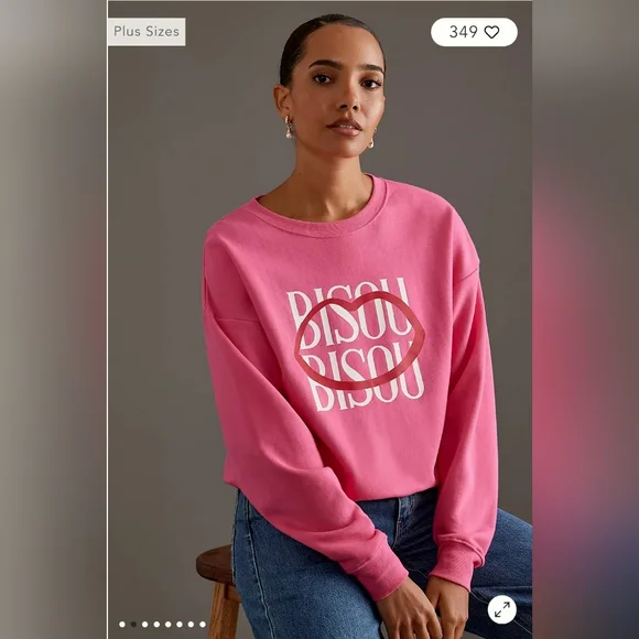 NWT 💋 💋 Bisou Bisou Sweatshirt by Jordan Nickson, size XS - Picture 2 of 13